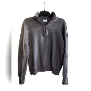 SALE! EUC Gray Columbia Pullover wool blend sweater with 1/4 zipper Size M